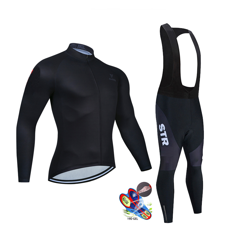 Cycling Gear Brands - Autumn Black Cycling Jersey Set Long