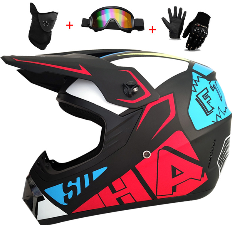 3Pcs Kids Off-Road Full Helmet - Cycling Protective Gear For Kids review and price
