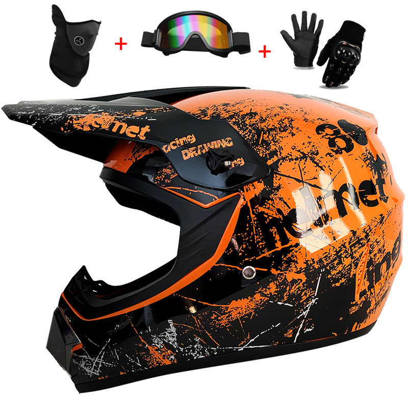 3Pcs Kids Off-Road Full Helmet - Cycling Protective Gear For Kids review and price