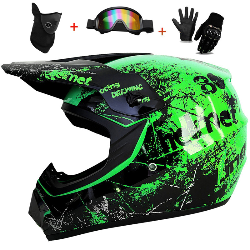 3Pcs Kids Off-Road Full Helmet - Cycling Protective Gear For Kids review and price