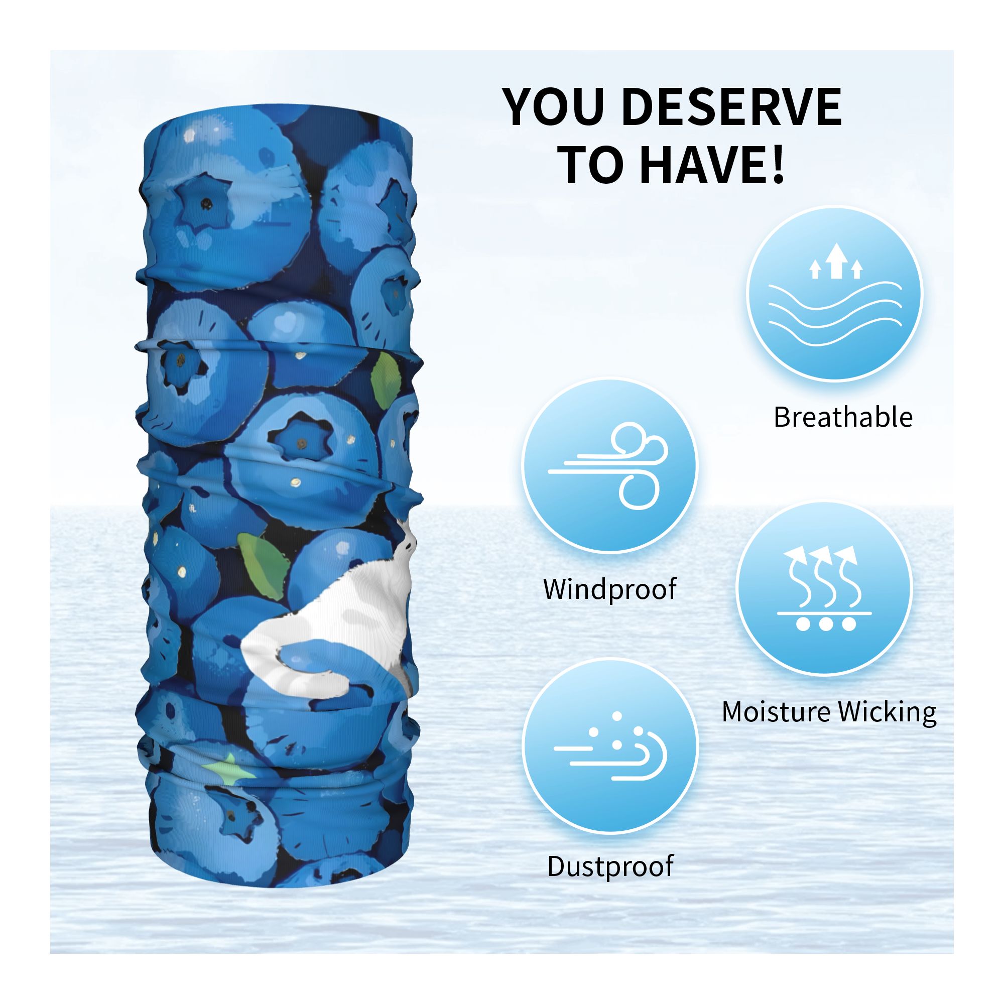 Fruit Print blueberry with whi - Cycling Face Mask review and price
